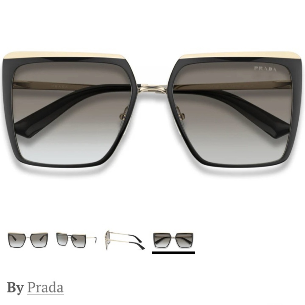 Prada Women's Sunglasses in Black and Gold with case